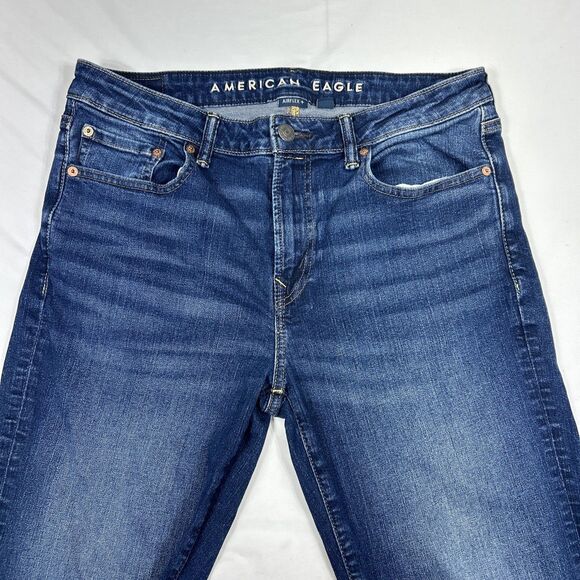 American Eagle Airflex+ Original Straight Men's 32 x 30 Dark Wash Jeans - Picture 3 of 11